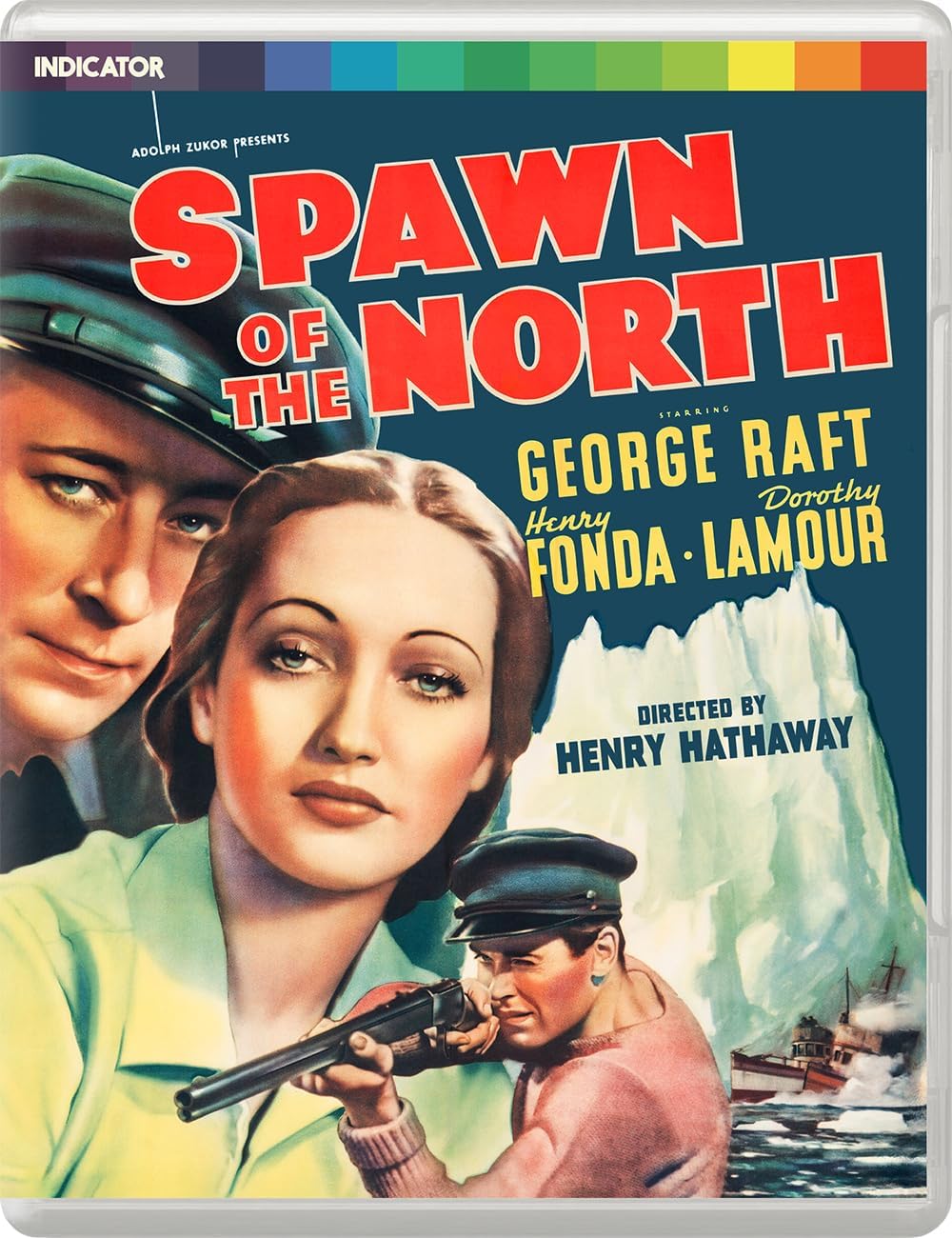 Blu-ray cover for “Spawn of the North” featuring actors and a ship.