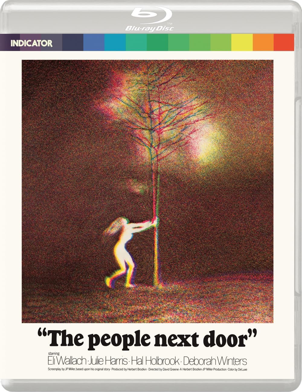 Blu-ray cover for “The People Next Door” featuring a stylized tree and figure.