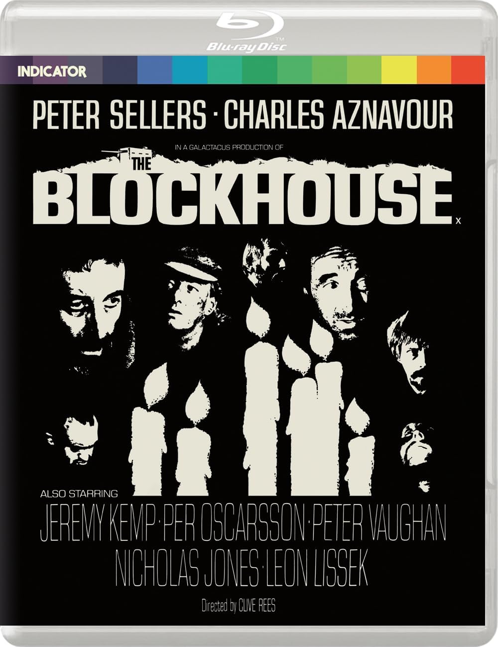 Blu-ray cover for "The Blockhouse" featuring silhouetted figures with candles.