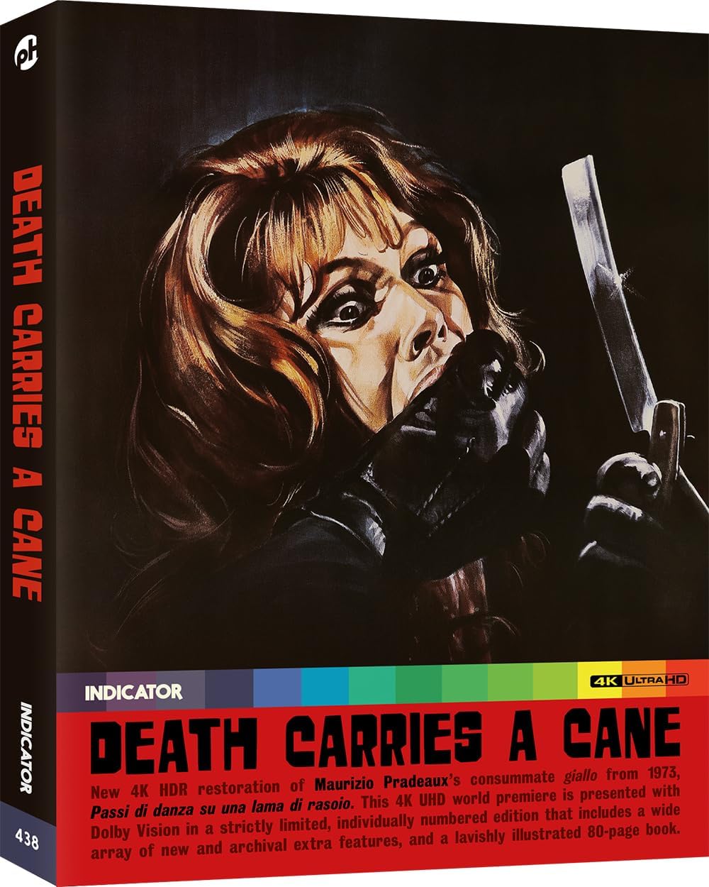 Blu-ray cover for “Death Carries a Cane” featuring a shadowed man’s face.