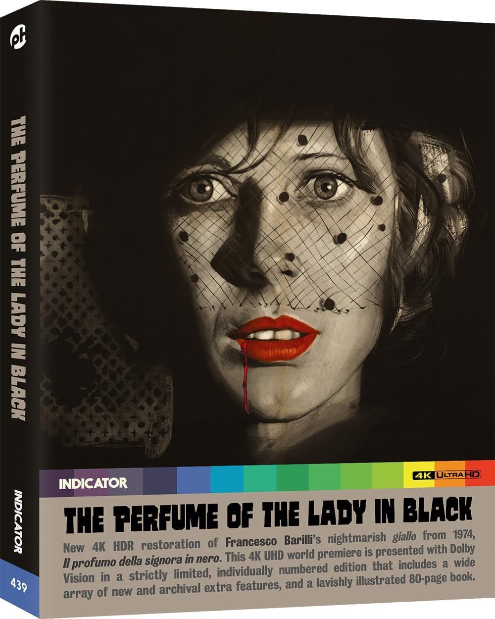 Blu-ray cover for âThe Perfume of the Lady in Blackâ featuring a veiled woman.