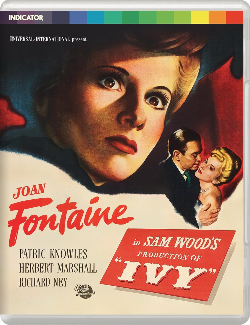 Blu-ray cover art for the film Ivy featuring Joan Fontaine and other cast members.