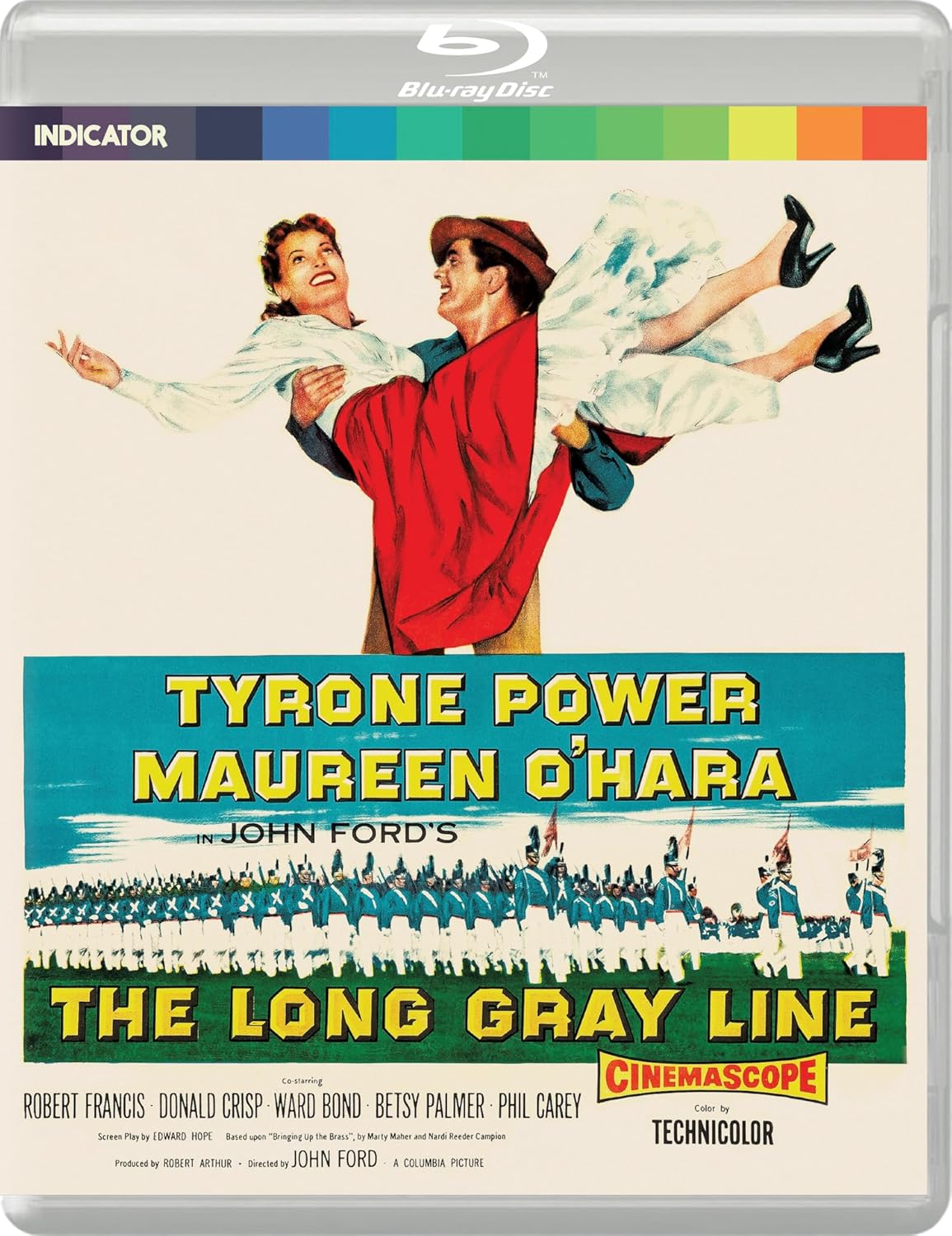 Blu-ray cover for "The Long Gray Line" featuring a couple and soldiers.