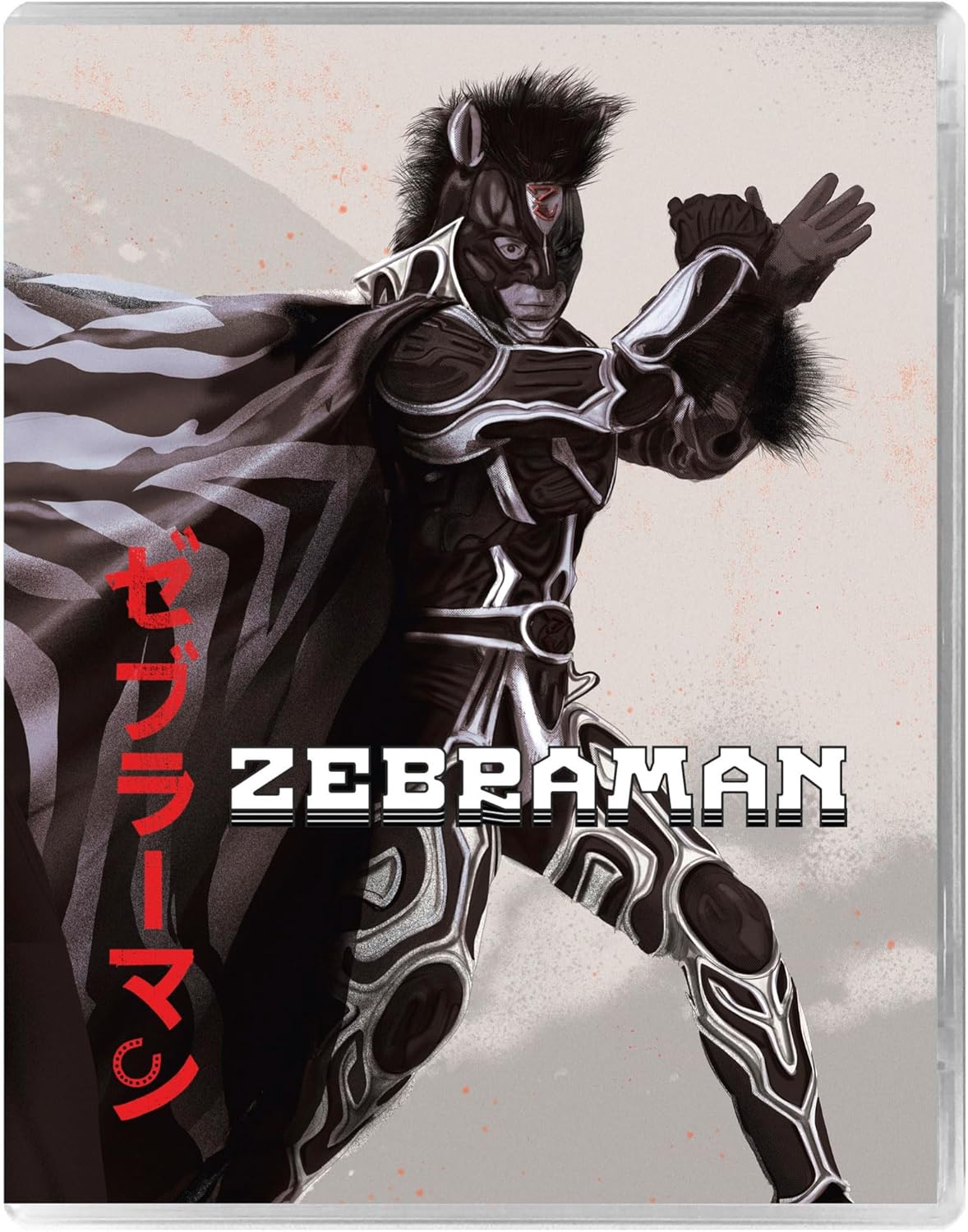 Zebraman Blu-ray cover featuring a superhero with zebra-like markings.