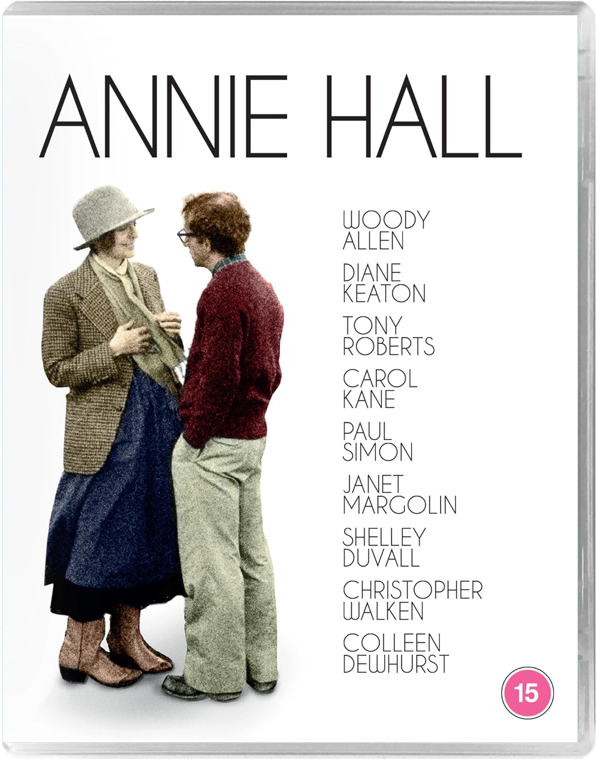 Annie Hall" Blu-ray cover featuring Diane Keaton and Woody Allen.