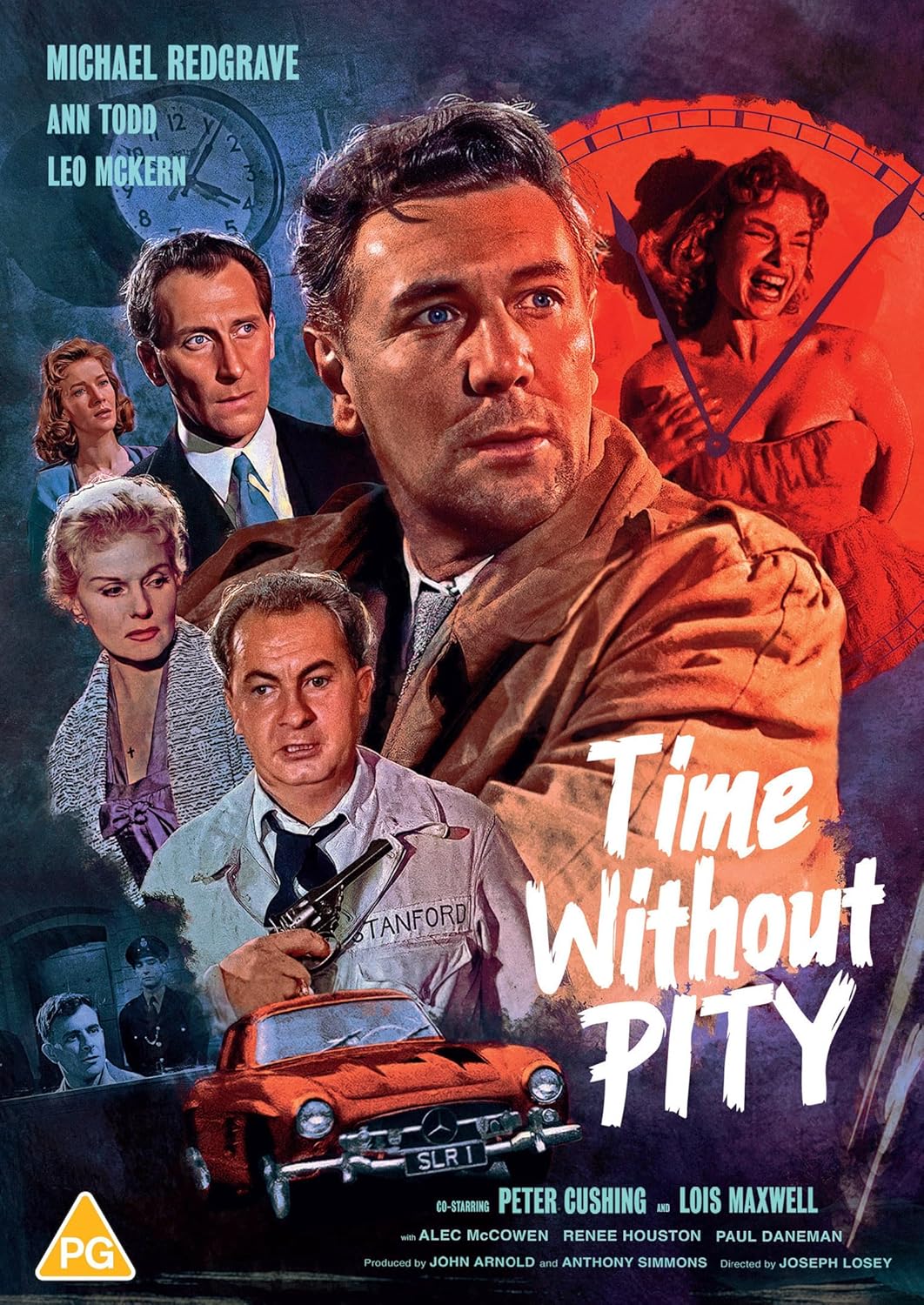 “Time Without Pity” DVD cover featuring a man in a car and cast portraits.