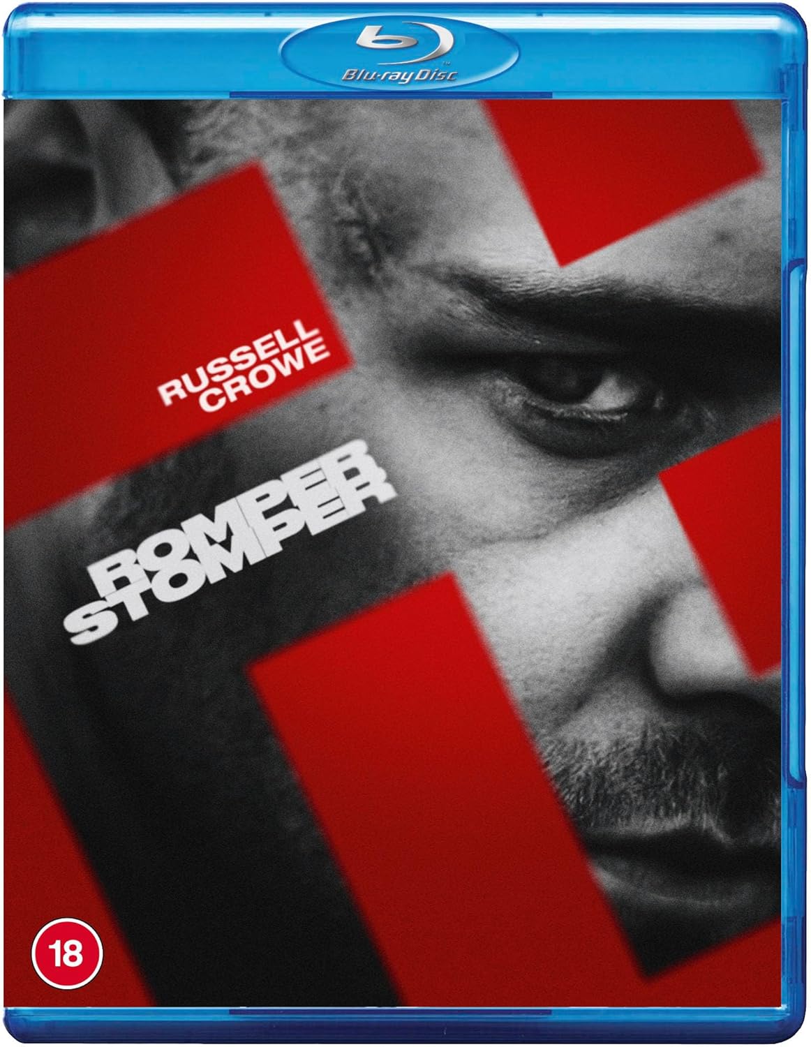Romper Stomper" Blu-ray cover featuring Russell Crowe and a red swastika.