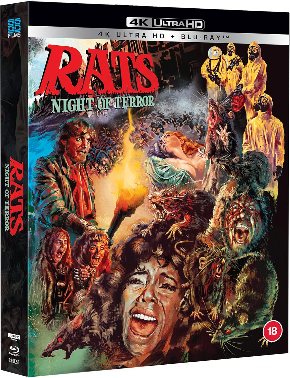 Blu-ray cover for "Rats - Night of Terror" featuring people and rats.