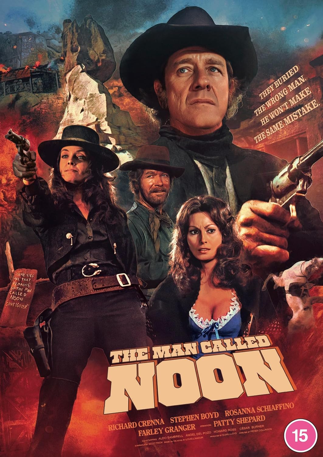 DVD cover for “The Man Called Noon” featuring cowboys and women.