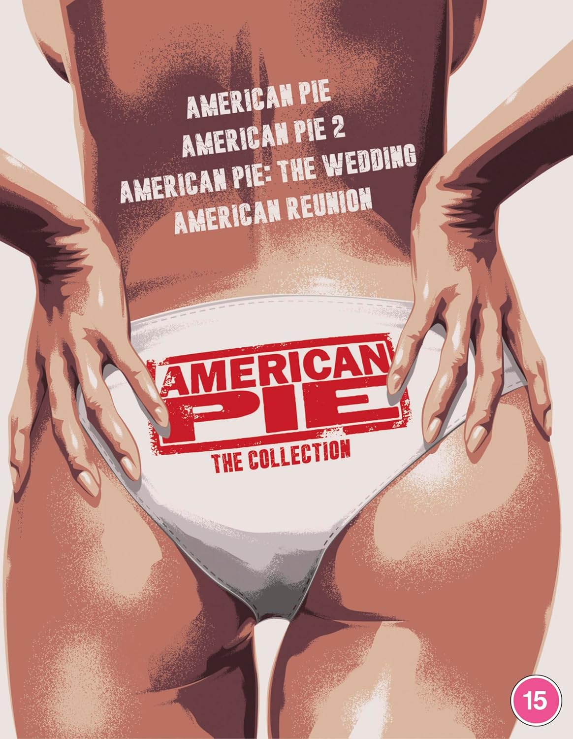 American Pie" film collection cover with hands stretching underwear.