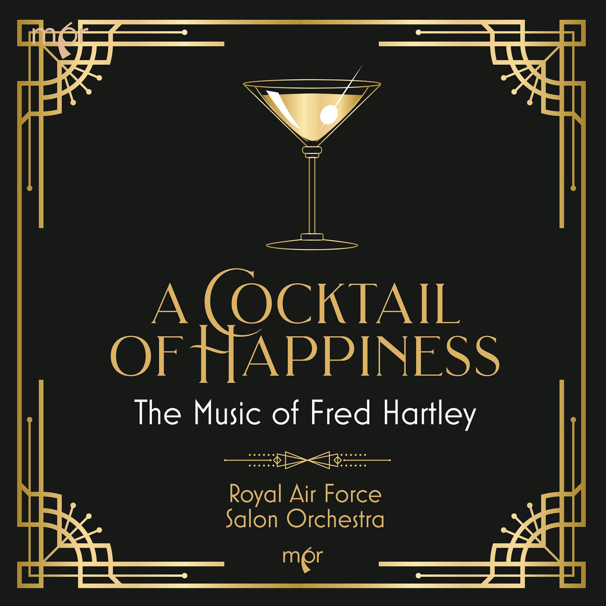 CD cover: black background, gold art deco frame, martini glass illustration.