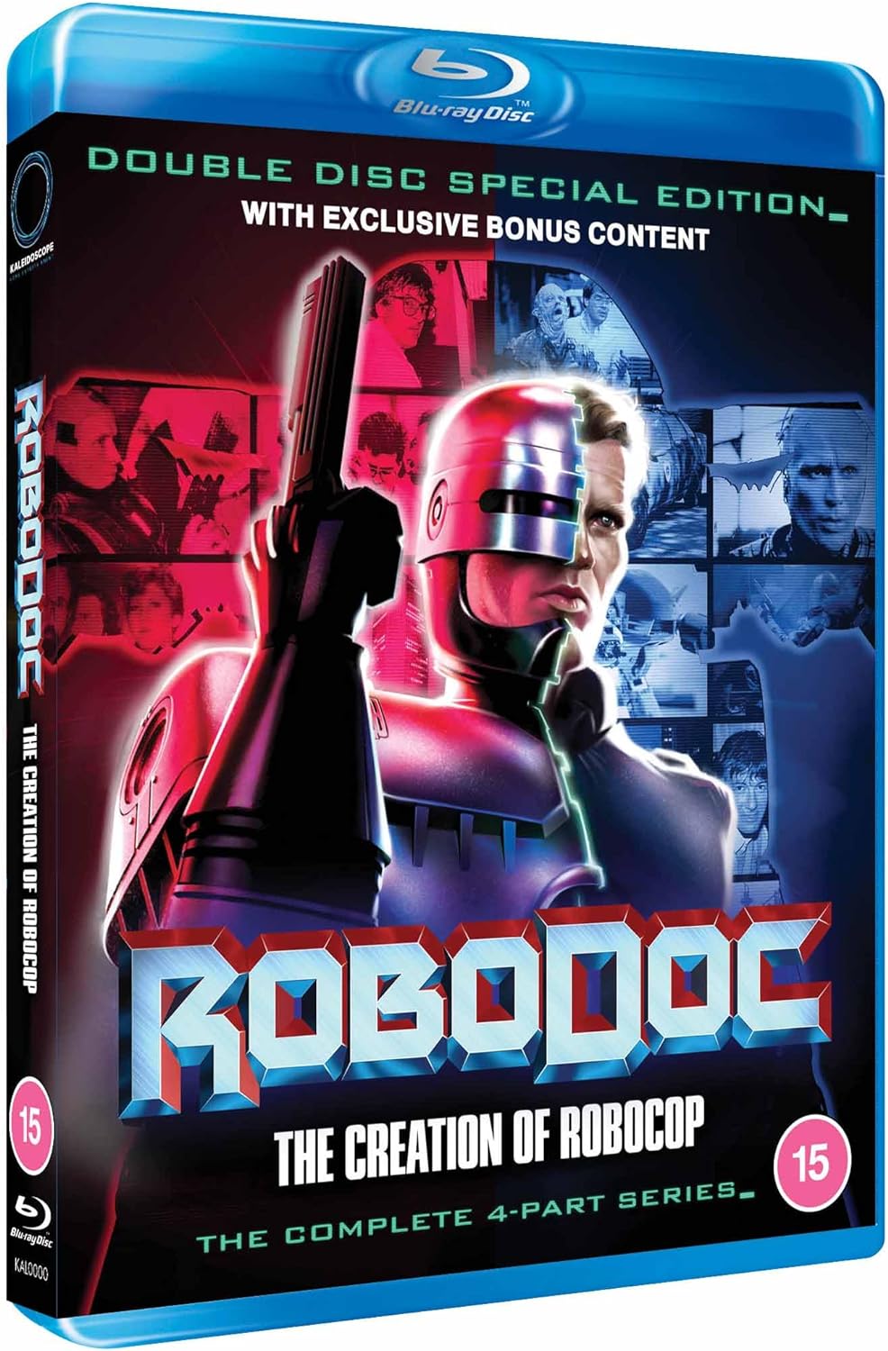 Robodoc Blu-ray cover featuring Robocop’s head with robotic details and red visor.