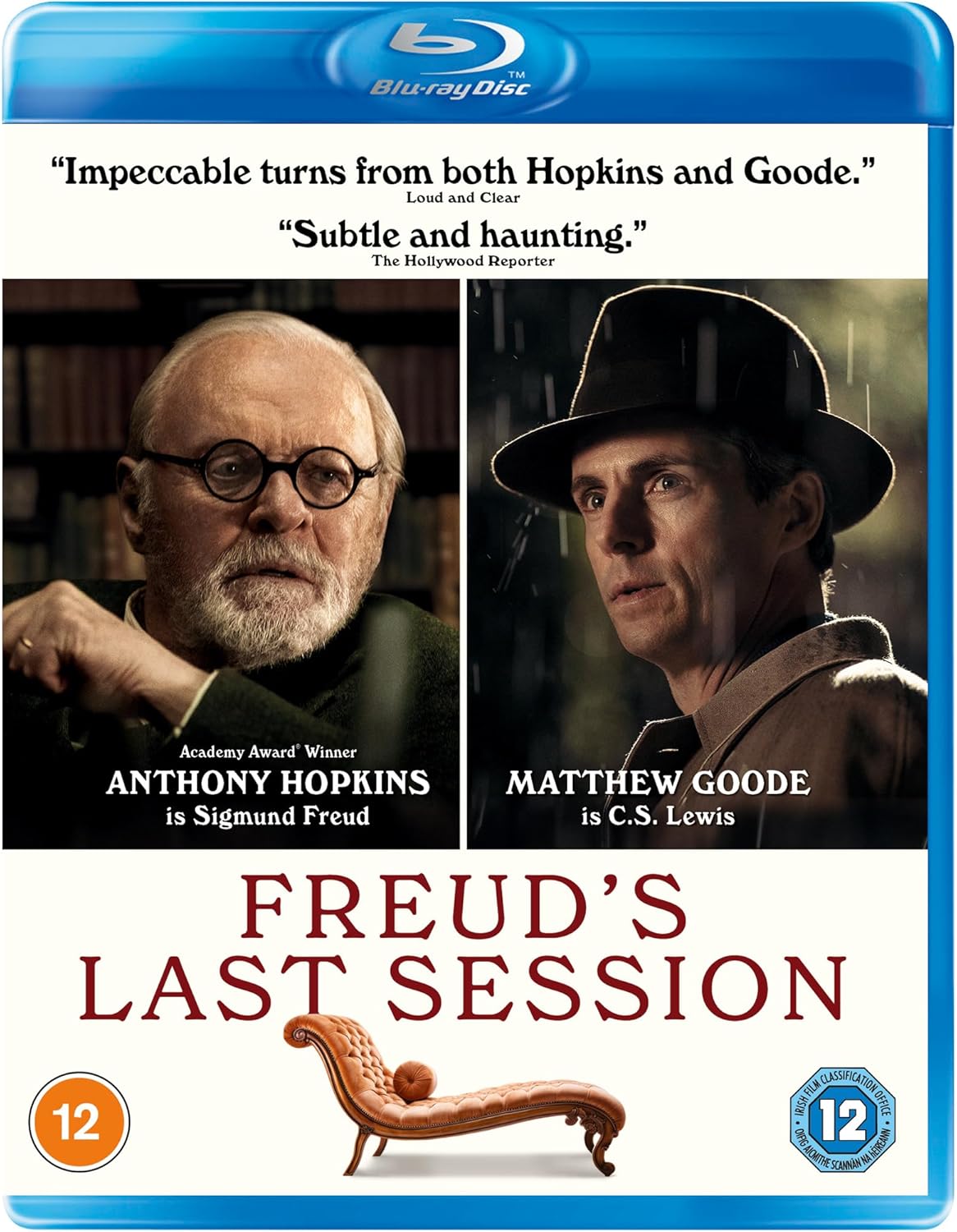 Blu-ray cover featuring Anthony Hopkins and Matthew Goode as Freud and Lewis.
