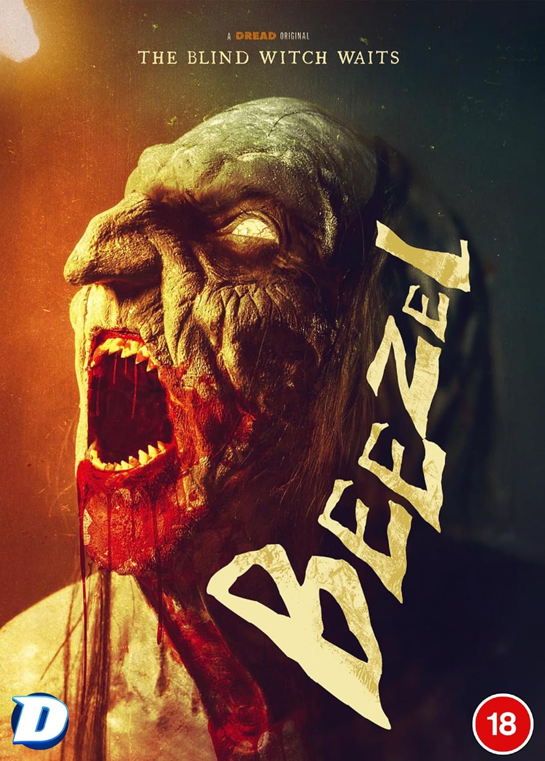 DVD cover for horror film "Beezel" featuring a monstrous, screaming face.