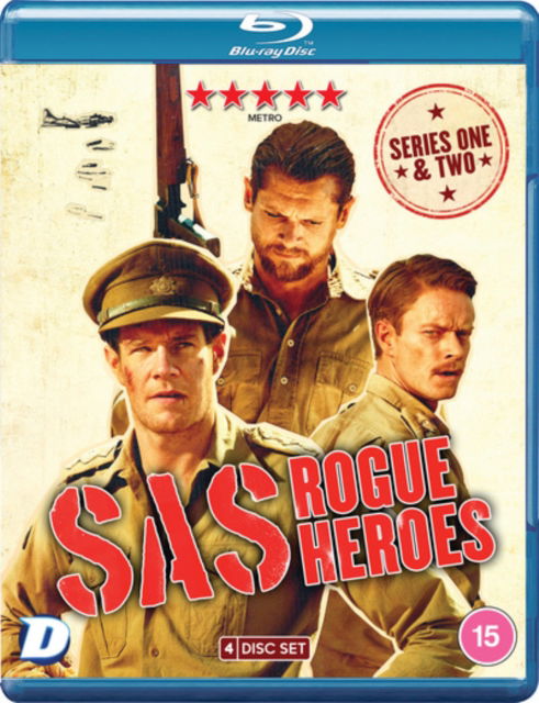 Blu-ray cover featuring three soldiers in military uniforms with the title SAS Rogue Heroes.