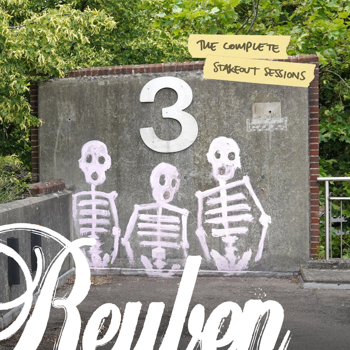 Vinyl record cover featuring skeletons and the band name "Reuben.