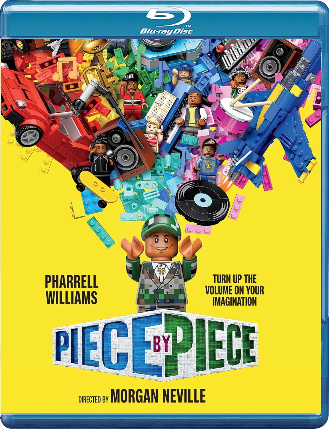 Blu-ray cover for “Piece by Piece” featuring colorful LEGO creations.