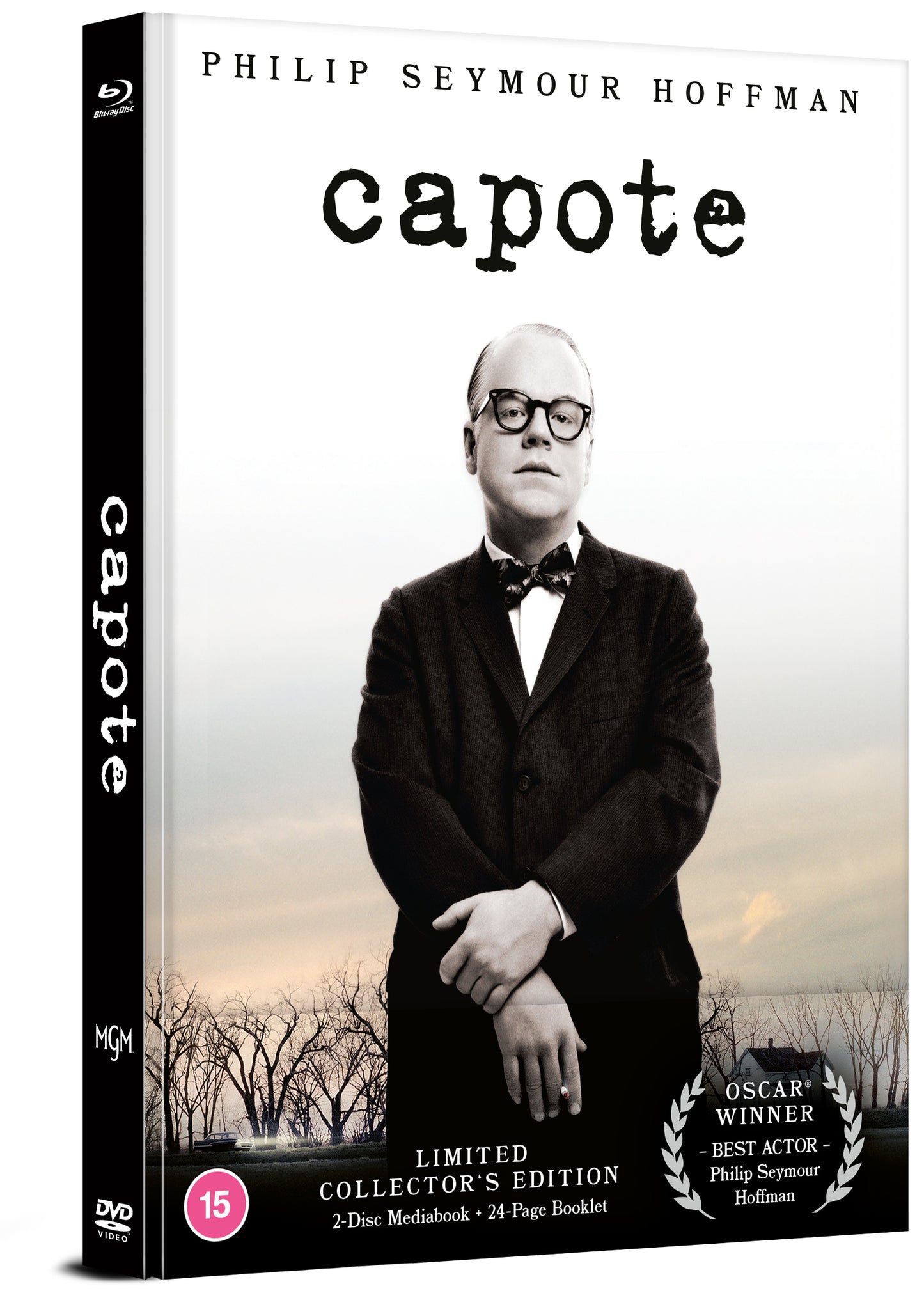 “Capote” Blu-ray/DVD mediabook cover featuring Philip Seymour Hoffman in character.