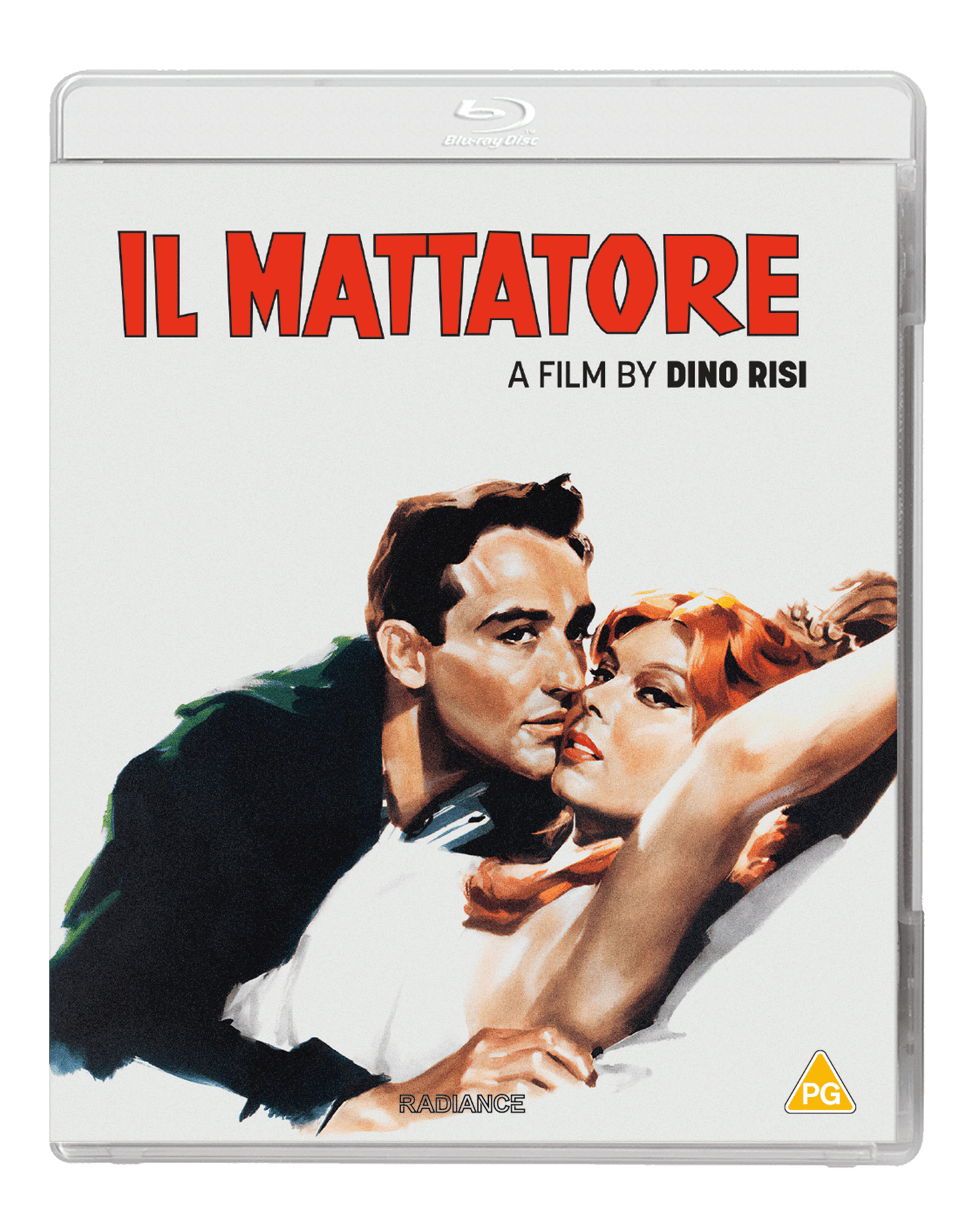 Il Mattatore" Blu-ray cover featuring a couple in embrace, painted style.