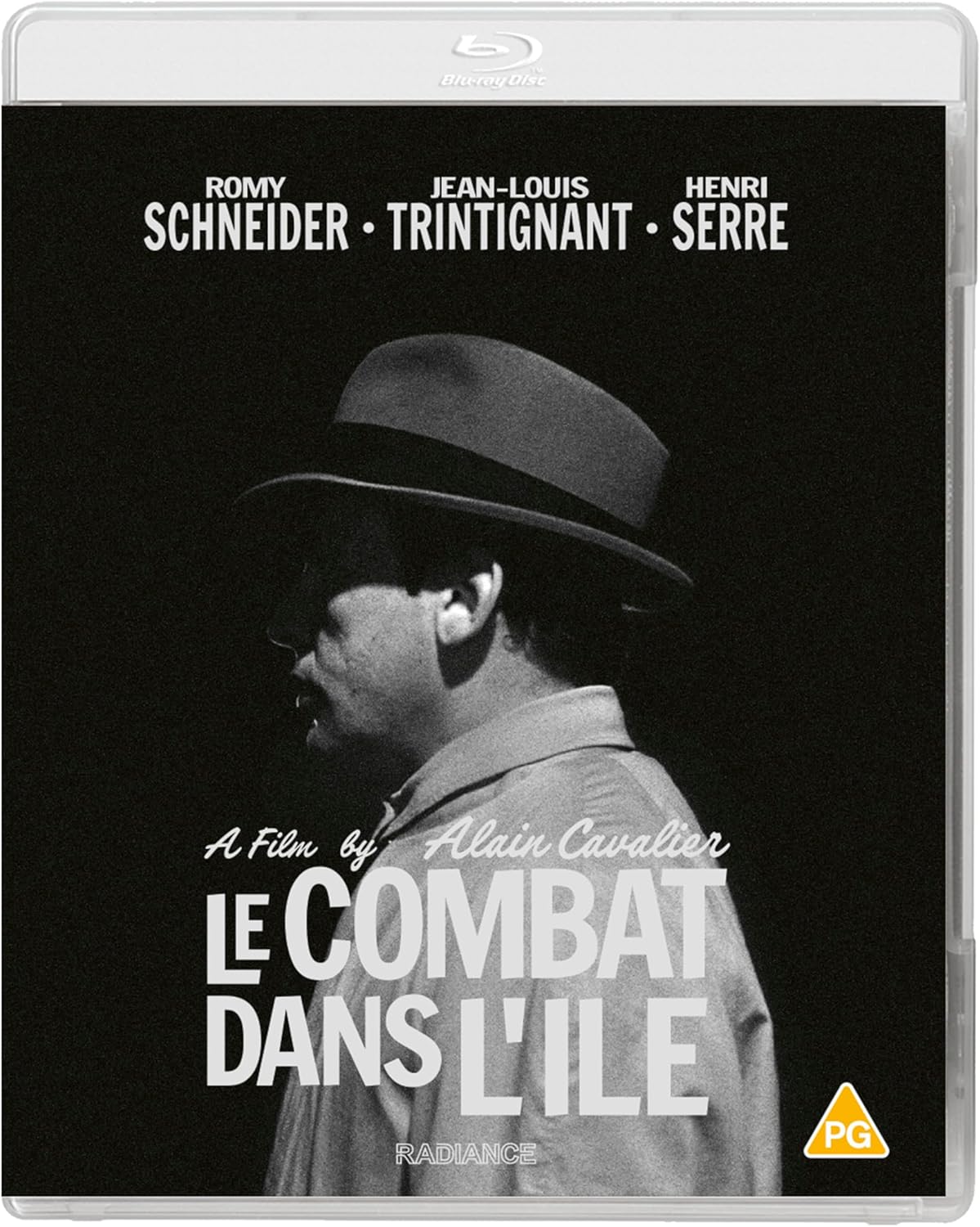 Blu-ray cover for “Le Combat dans l’île” featuring a man in a hat.