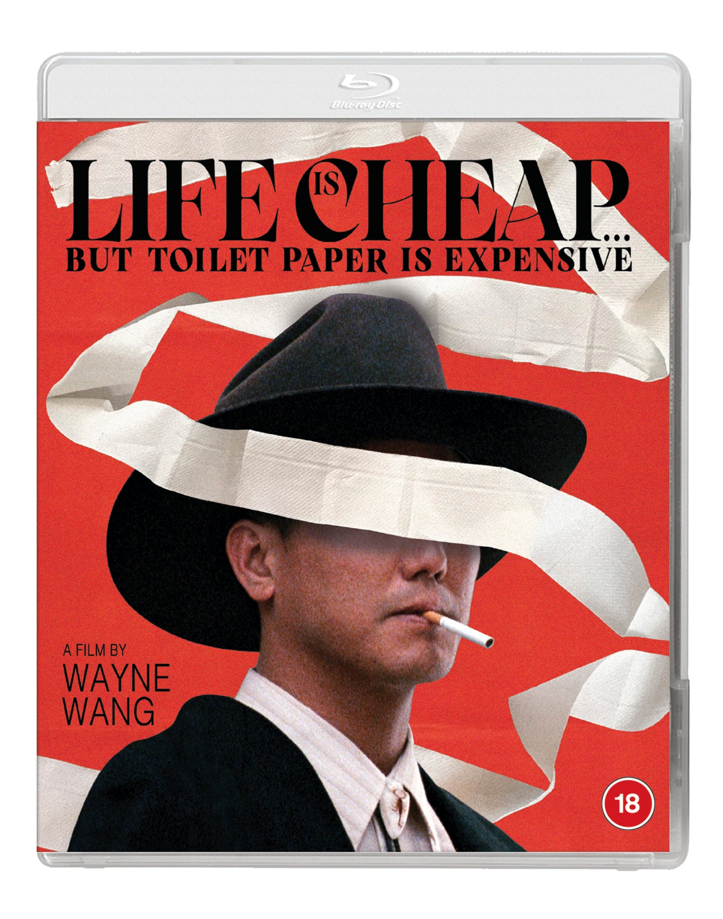 Blu-ray cover featuring a man with a cigarette and toilet paper.