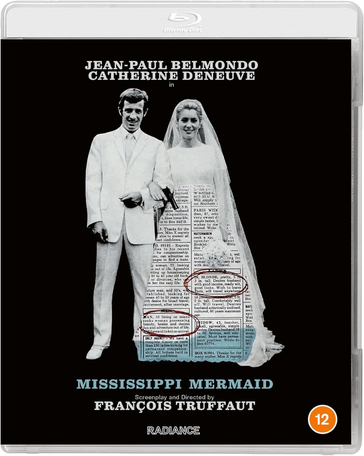 Mississippi Mermaid" Blu-ray cover featuring Catherine Deneuve and Jean-Paul Belmondo.