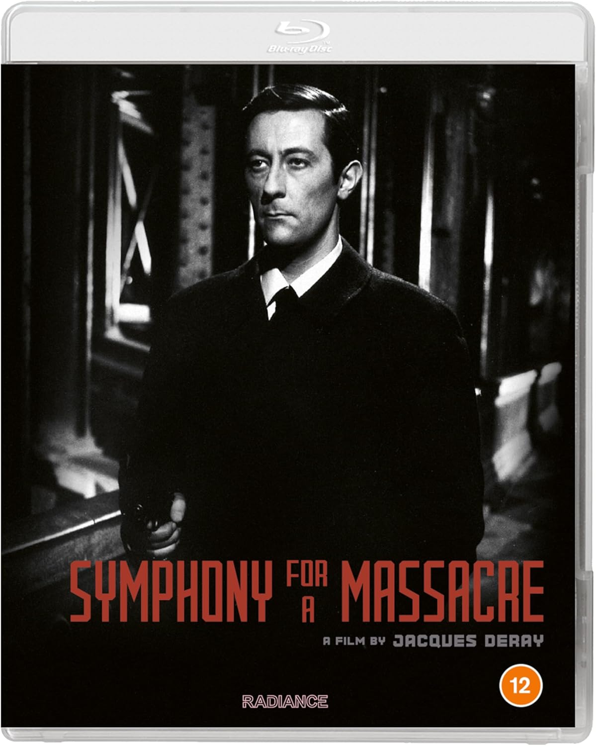 Blu-ray cover for "Symphony for a Massacre" featuring a man in a suit.