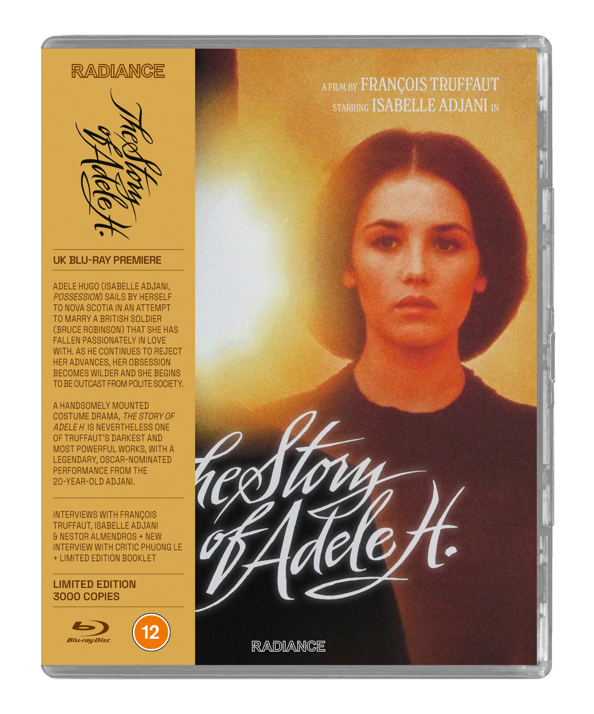 Blu-ray cover for “The Story of Adele H.” featuring a portrait and title text.