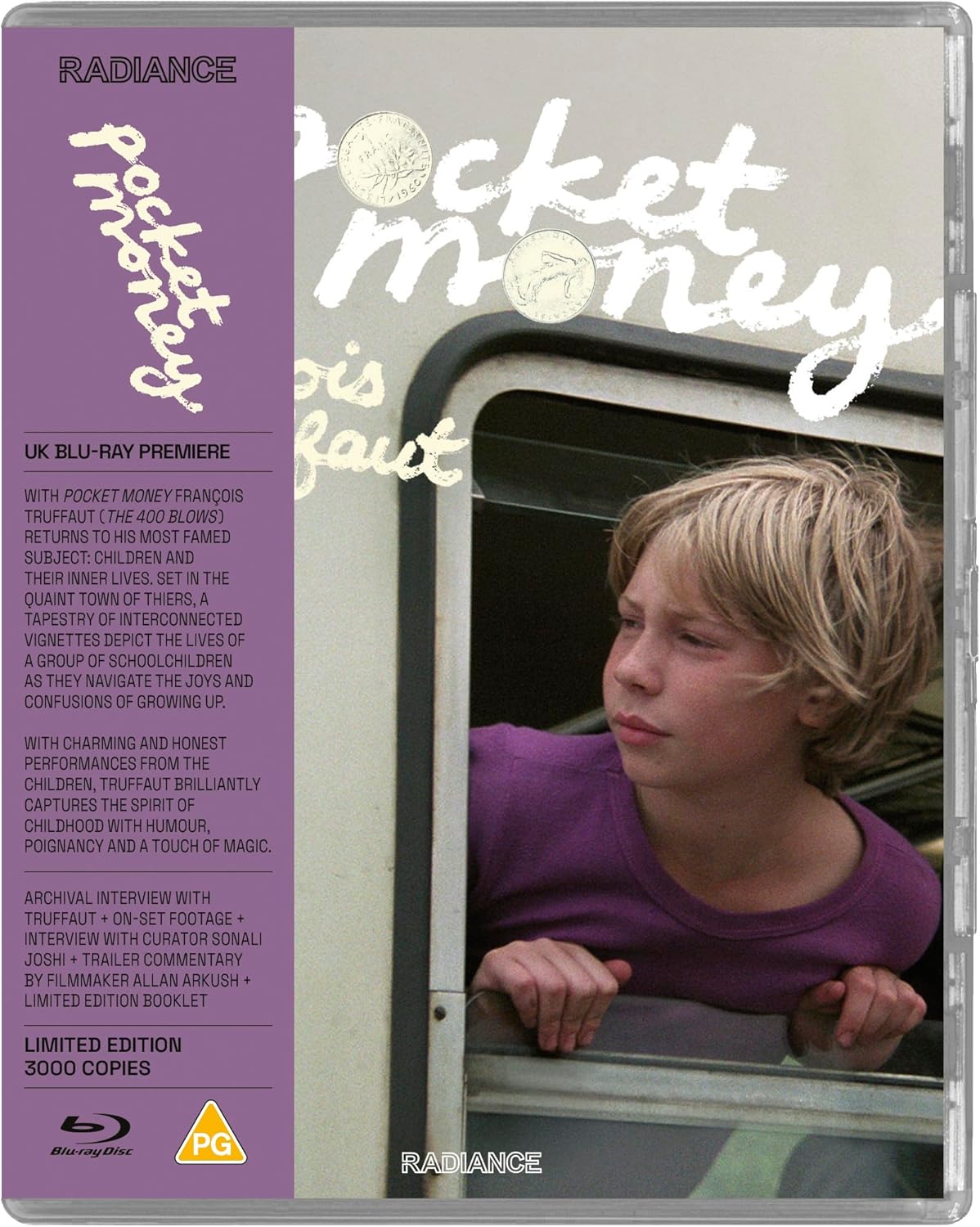 Blu-ray cover for "Pocket Money" film, showing a child’s hand holding coins.