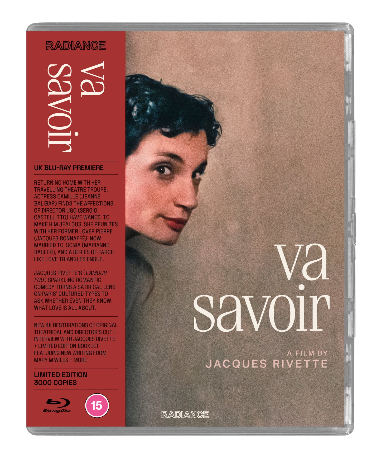 Blu-ray cover for Va Savoir featuring a woman's portrait and a red side panel.