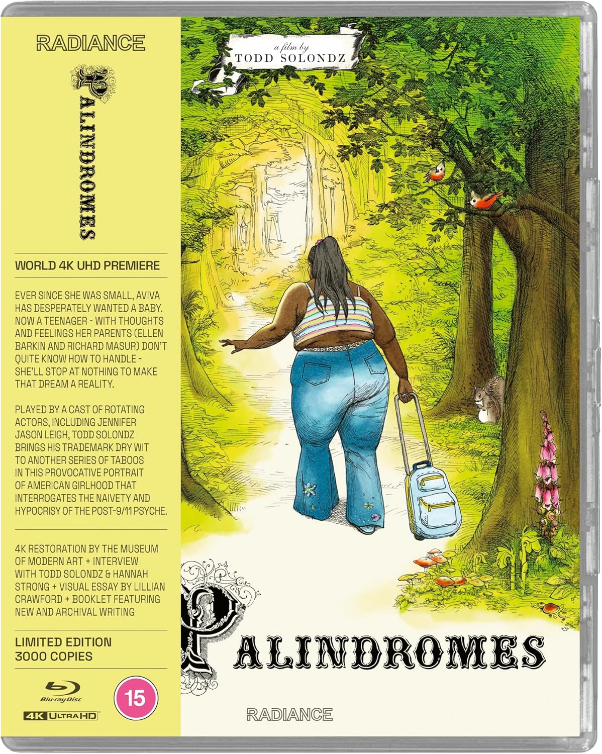“Palindromes” 4K UHD & Blu-ray limited edition cover with a woman in a field.