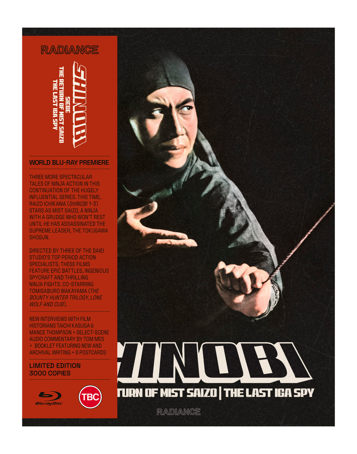 Blu-ray cover for "Shinobi" films featuring a ninja in shadow.