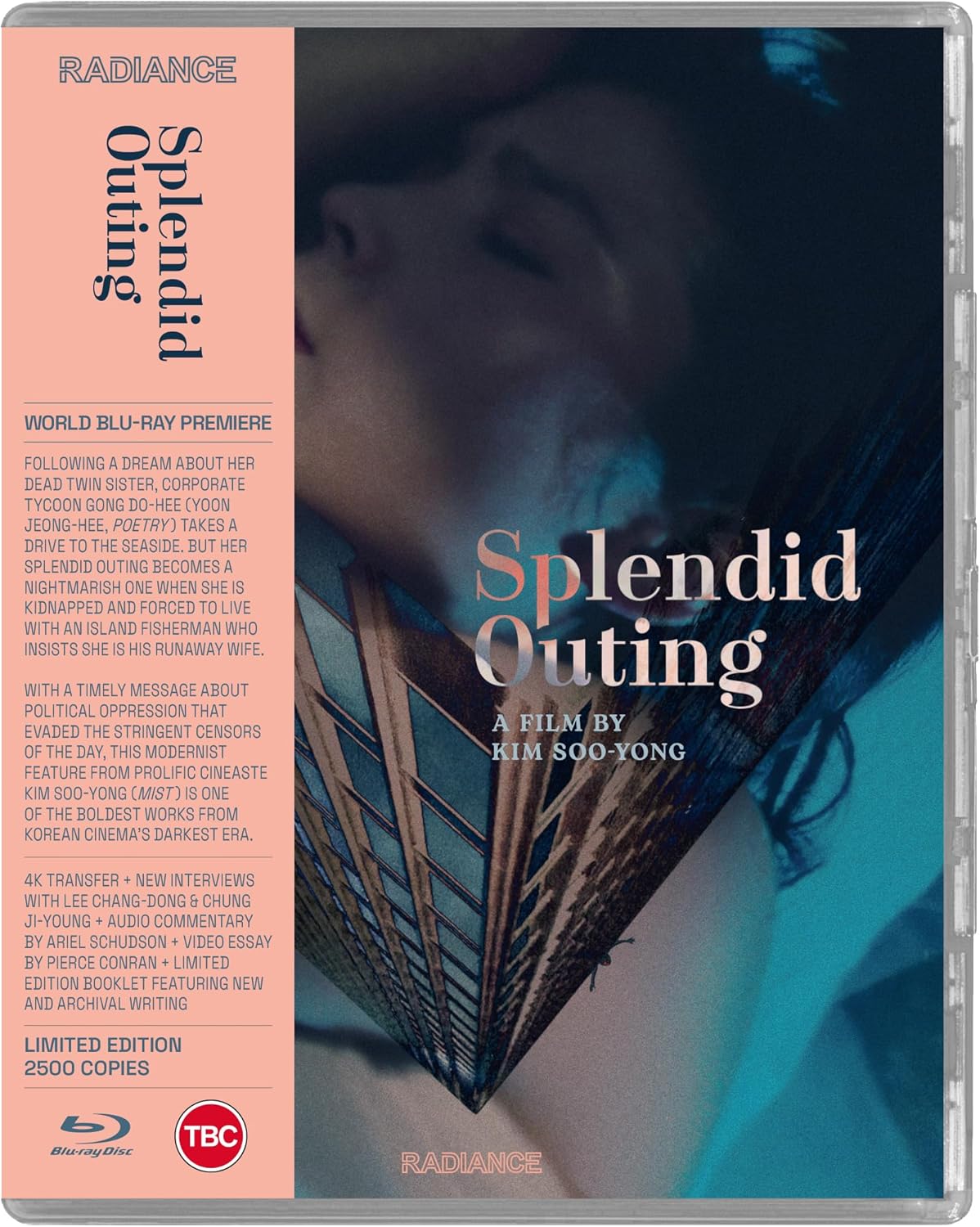 Blu-ray cover for Splendid Outing featuring a woman's face and a geometric fan design.
