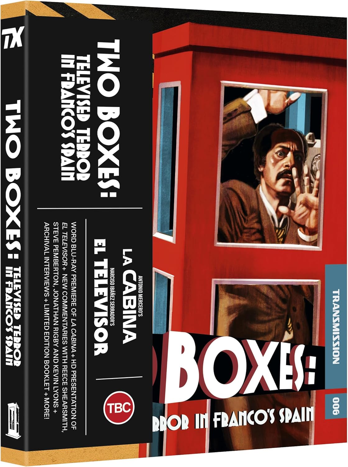 Blu-ray box set cover for "Two Boxes: Televised Terror in Franco's Spain.