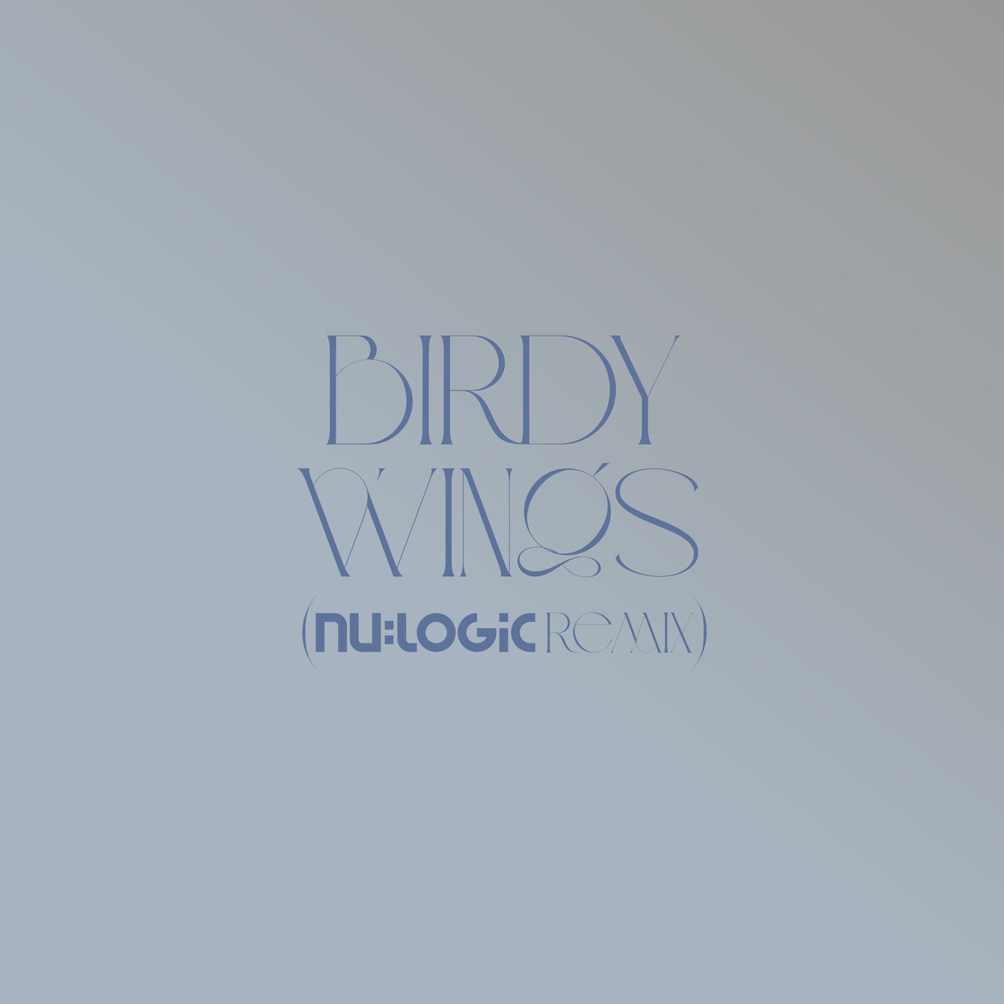 Record cover for Birdy’s “Wings (nulogic Remix)” with blue text on gray.