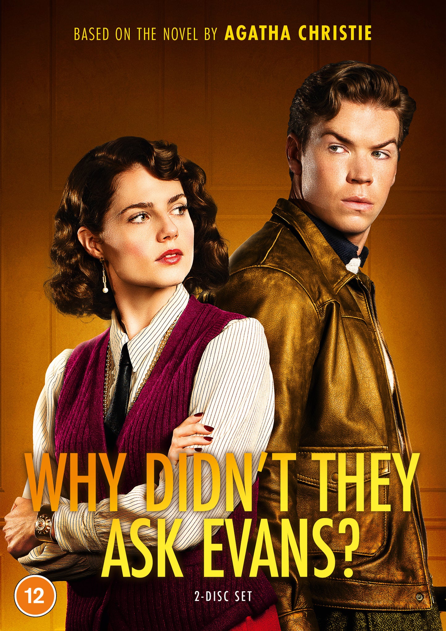 DVD cover art featuring a man and woman against a solid gold background.