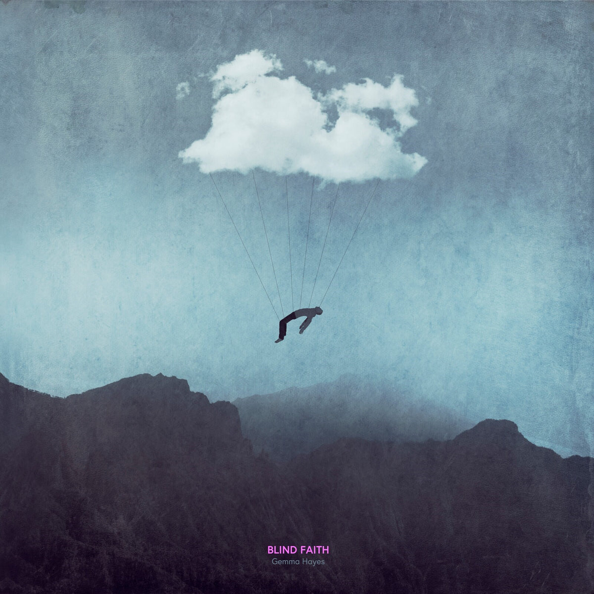 Album cover: a silhouetted figure suspended by strings from a cloud.