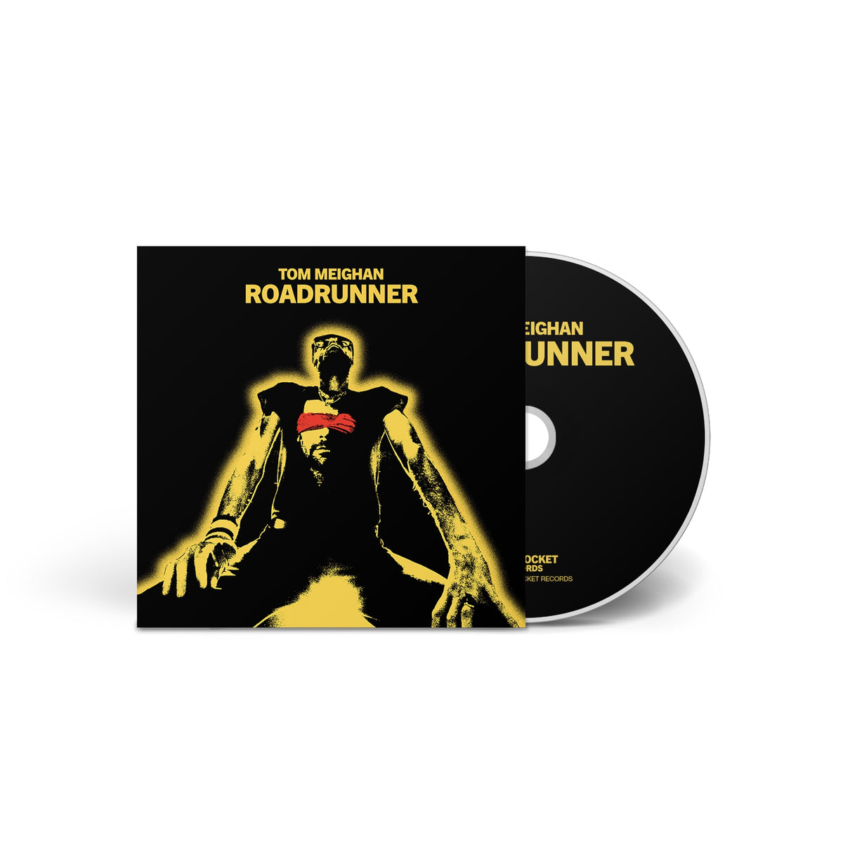 CD cover for "Roadrunner" by Tom Meighan, featuring a stylized portrait.