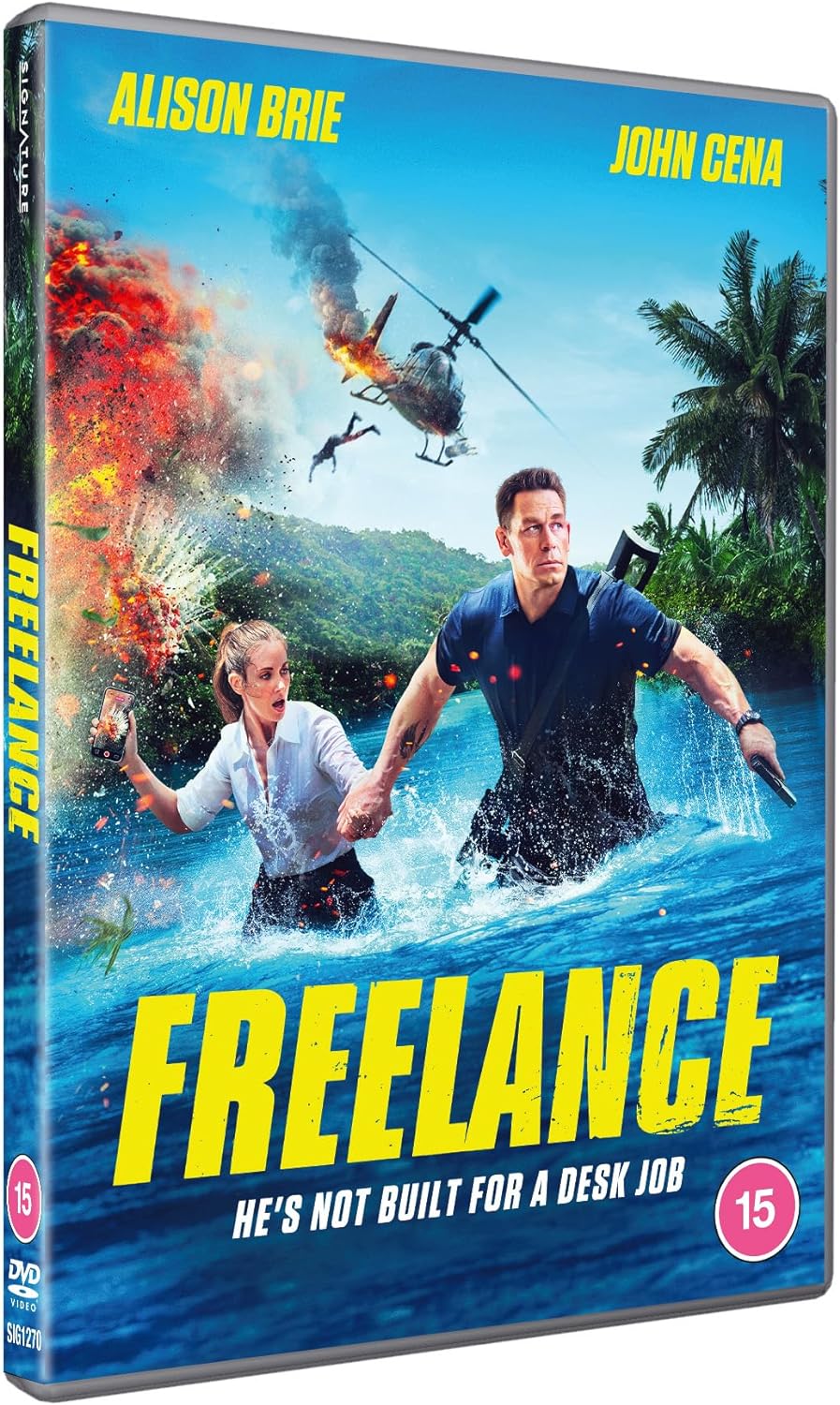 DVD cover for "Freelance" featuring John Cena and Alison Brie running.