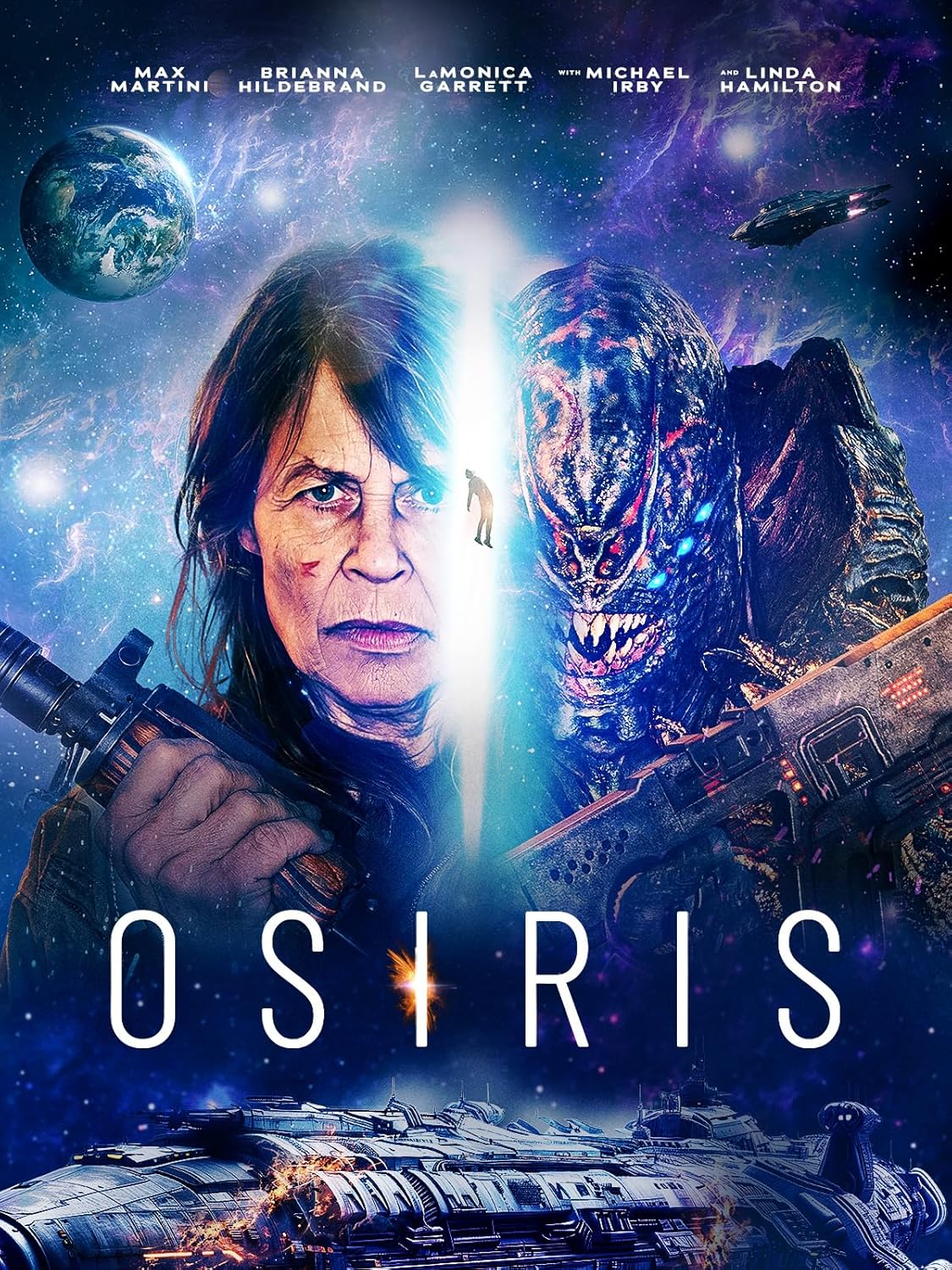 Osiris" Blu-ray cover: man’s face with spaceship and Earth in background.