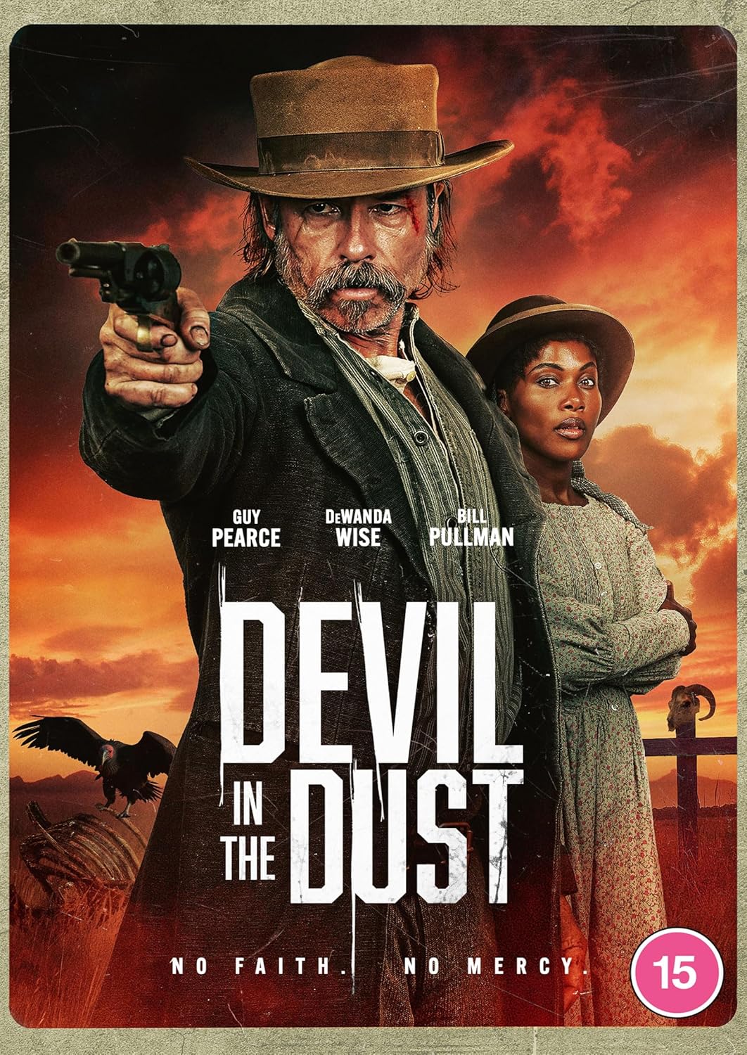 DVD cover for "Devil in the Dust" featuring a man with a gun.