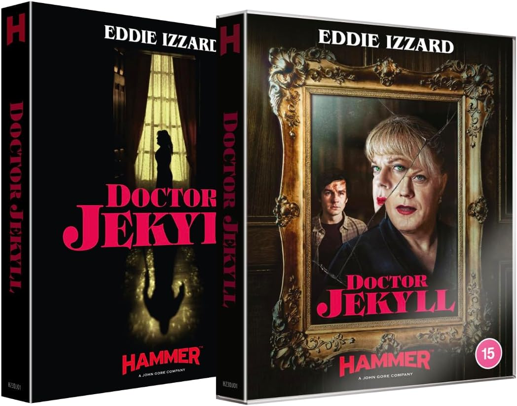 Blu-ray case for "Doctor Jekyll" featuring Eddie Izzard and ornate gold frame.