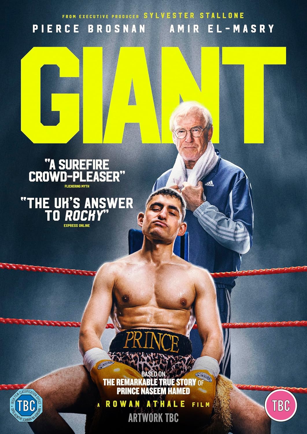 DVD cover for "Giant" featuring a boxer and his trainer.