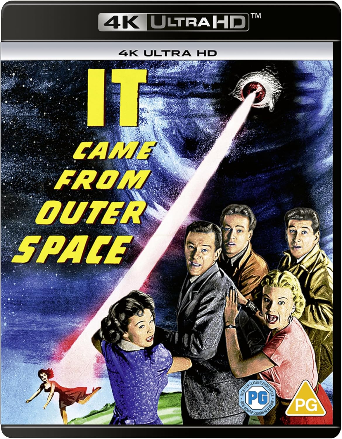 It Came From Outer Space" 4K Blu-ray cover with people looking up.