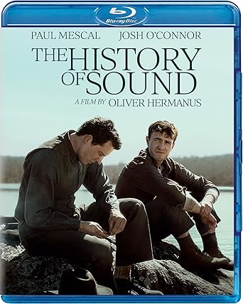 Blu-ray cover for “The History of Sound” featuring two men in period clothing.