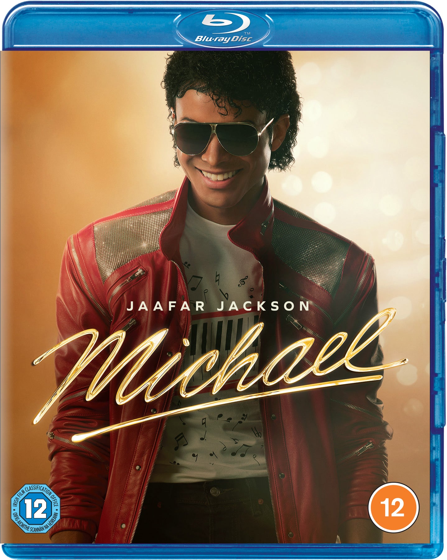 Blu-ray cover featuring Jaafar Jackson as Michael Jackson in a leather jacket.