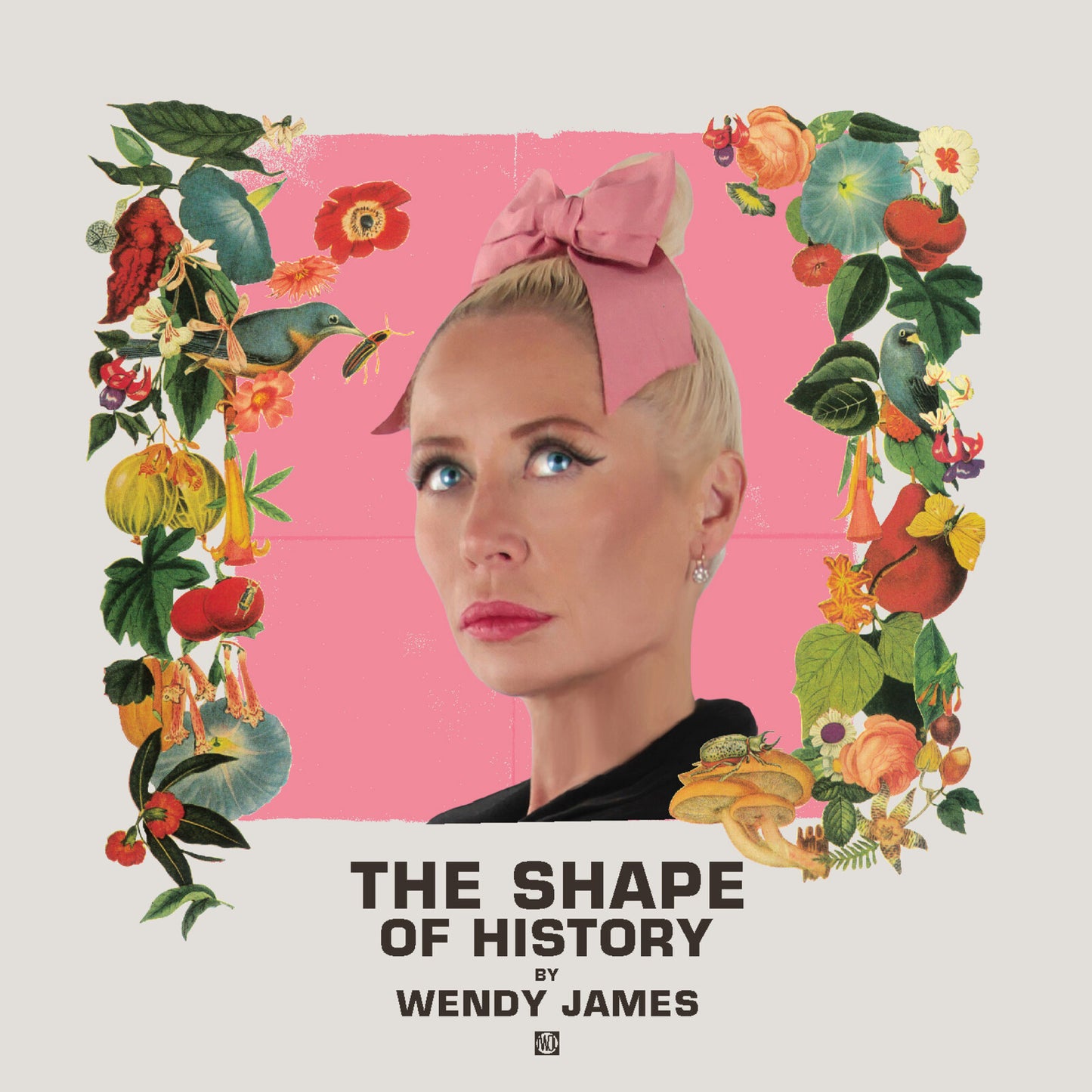 Album cover for Wendy James’ “The Shape of History” with floral collage.