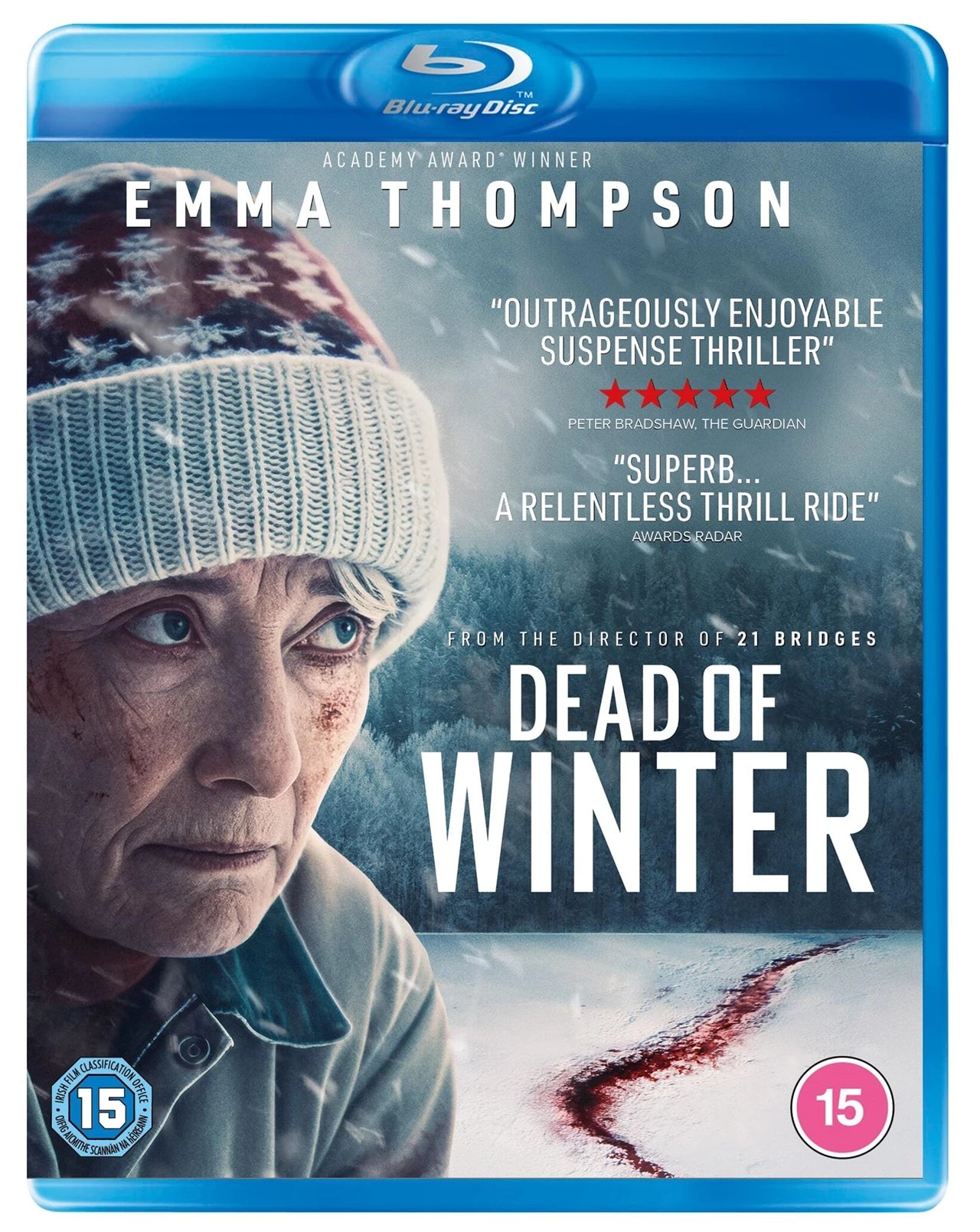 Blu-ray cover for "Dead of Winter" featuring a woman’s distressed face.