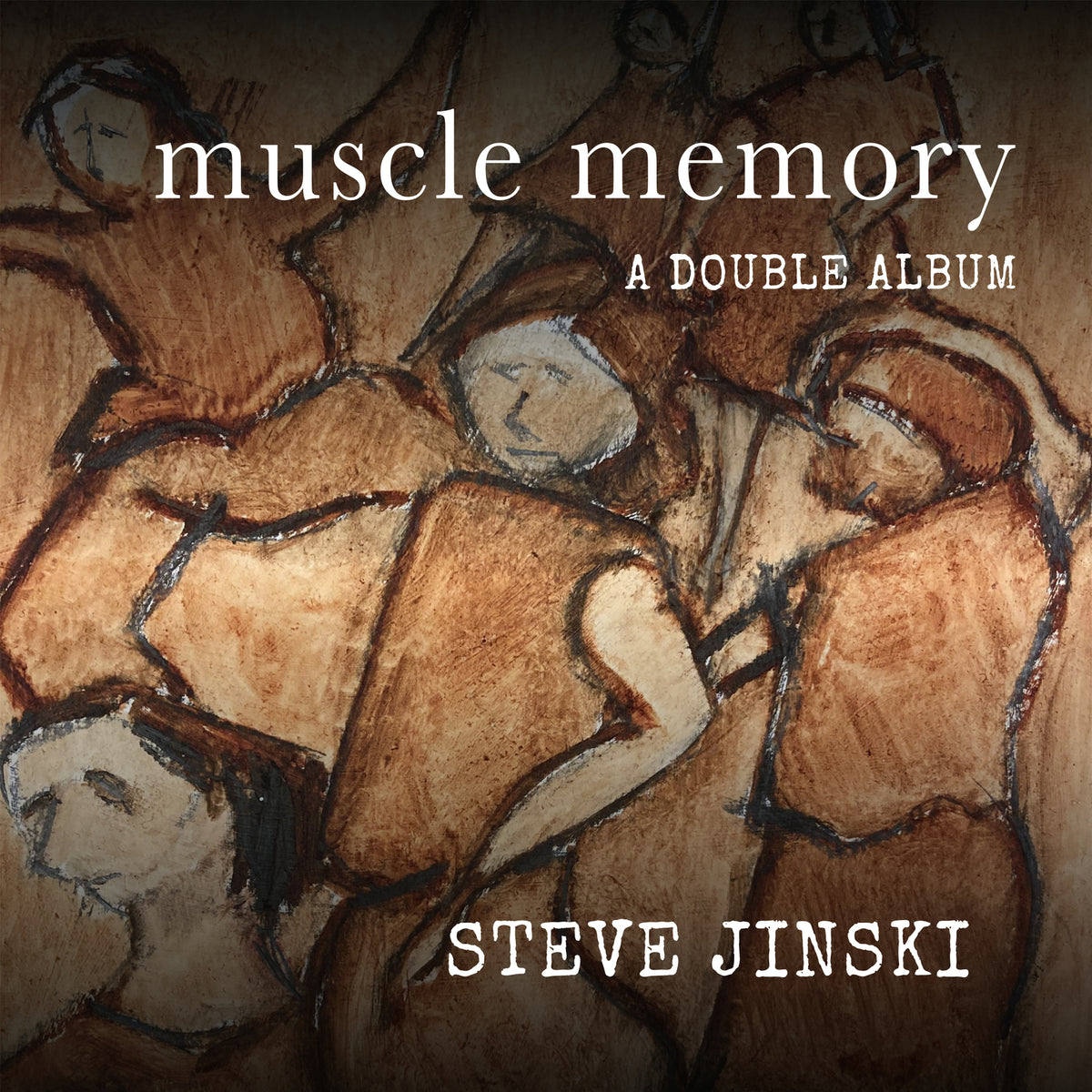CD cover for Steve Jinski’s “Muscle Memory” with abstract painted figures.