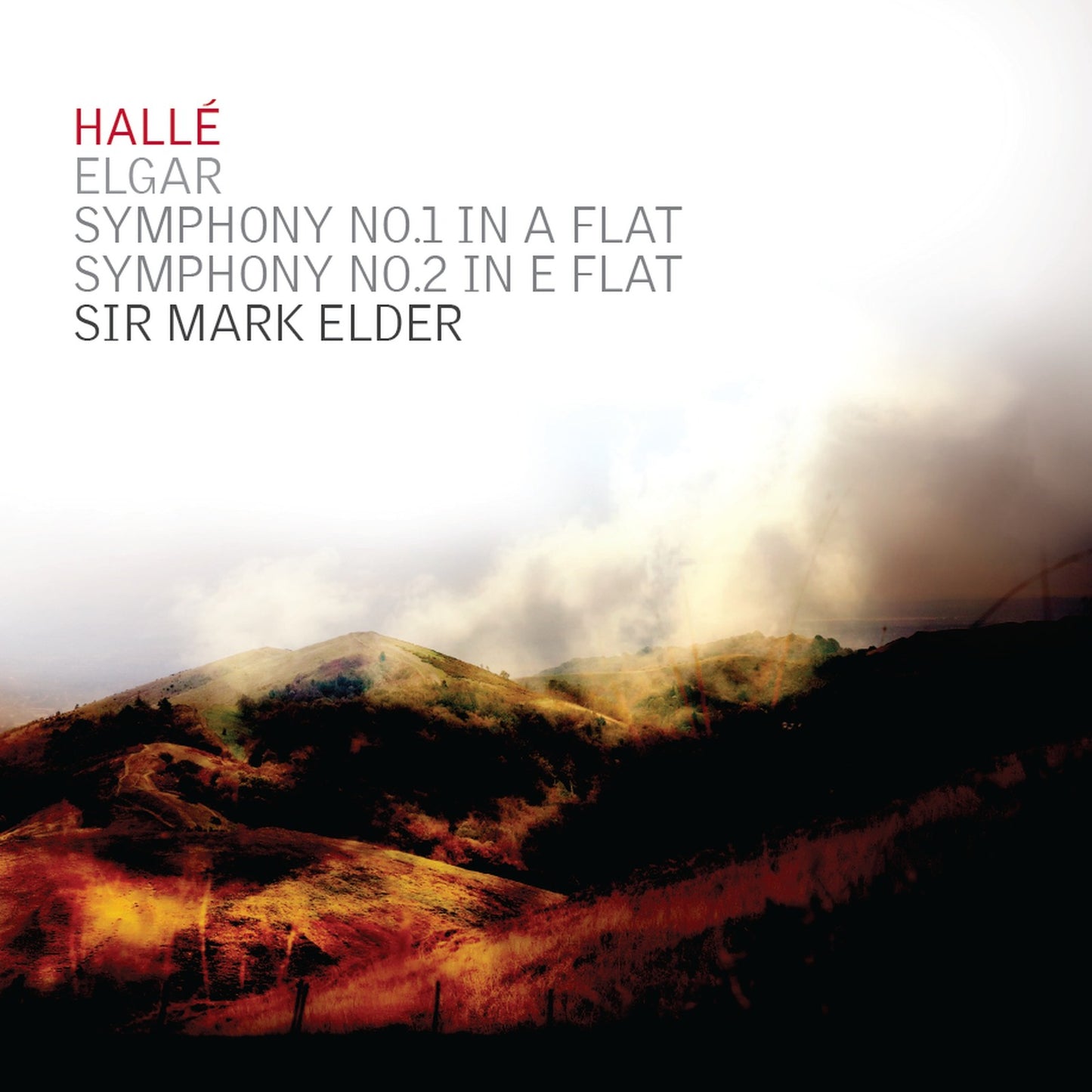 CD cover for Elgar symphonies featuring a landscape with stormy skies.